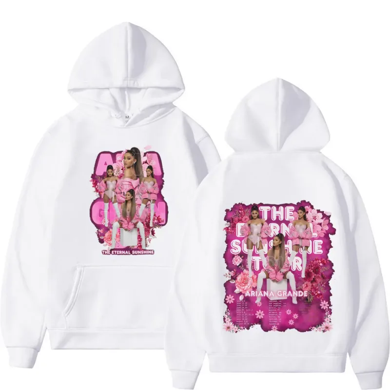 Singer Ariana Grande Tour 2026 Graphic Hoodie Men Women Fashion Pullover Long Sleeves Loose Casual Oversized Fleece Sweatshirts