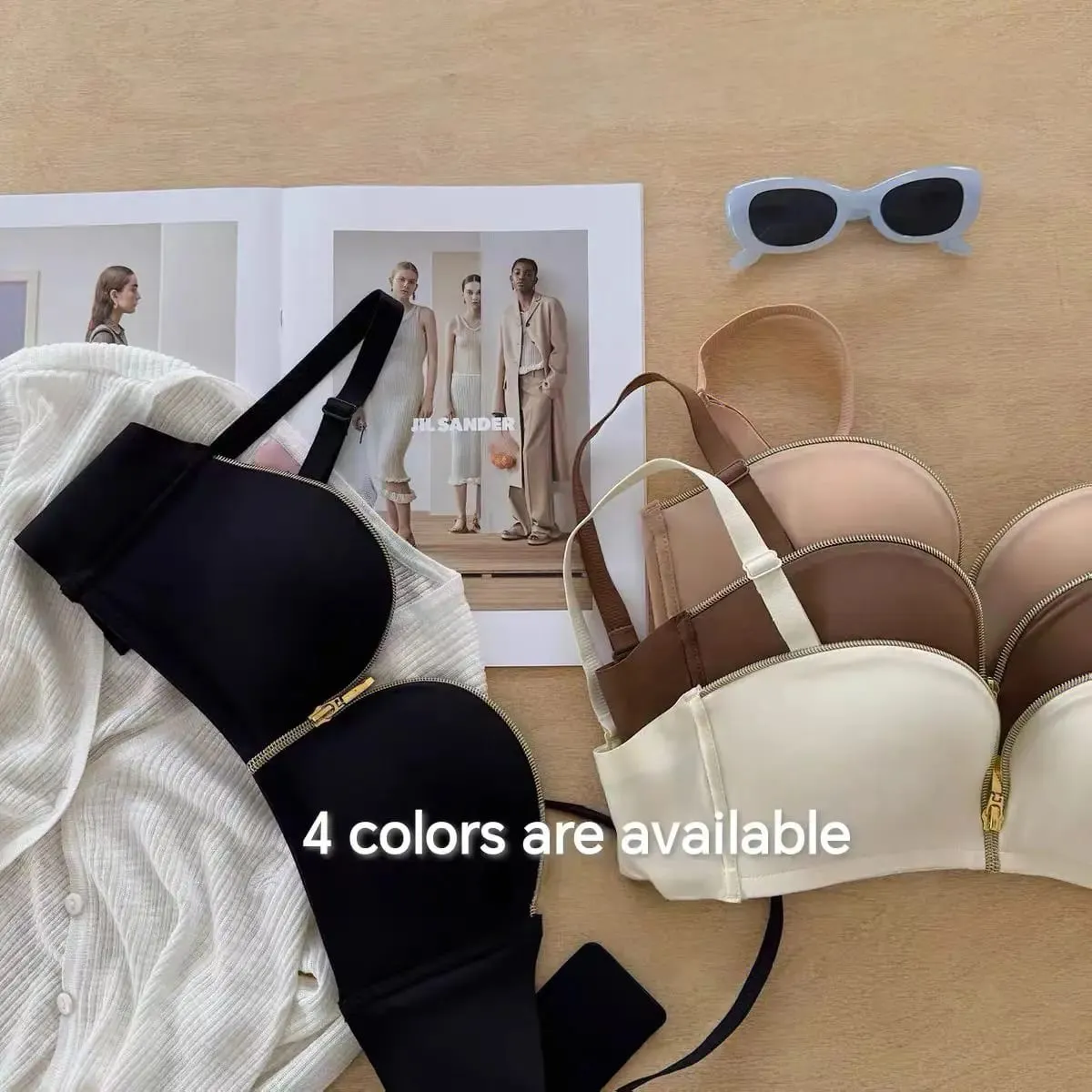 Sexy Beauty Back Zipper Push-Up Bra Small Breast Enhancement Comfortable No Underwire Lingerie for Women