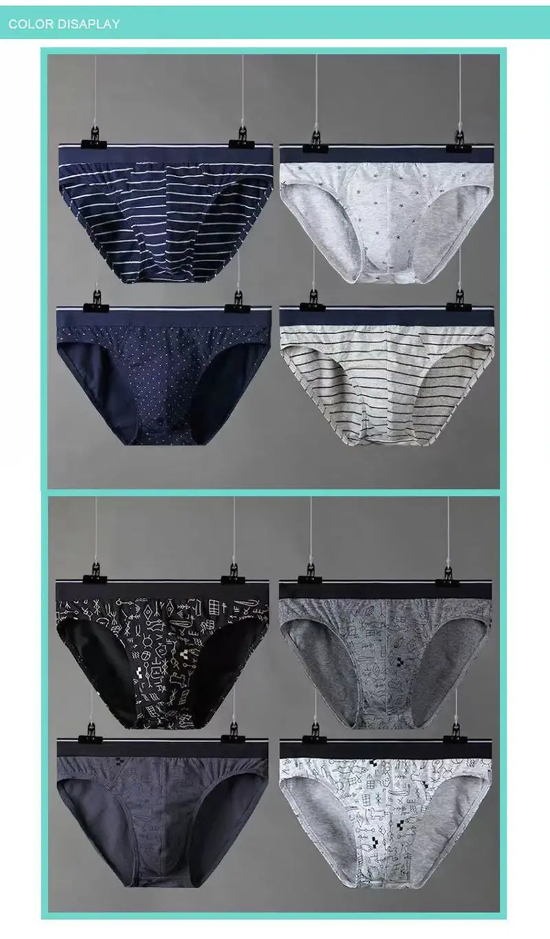 4 pçs/lote cuecas masculinas lingerie sexy calcinha masculina de algodão respirável cueca listrado calcinha lotes por atacado