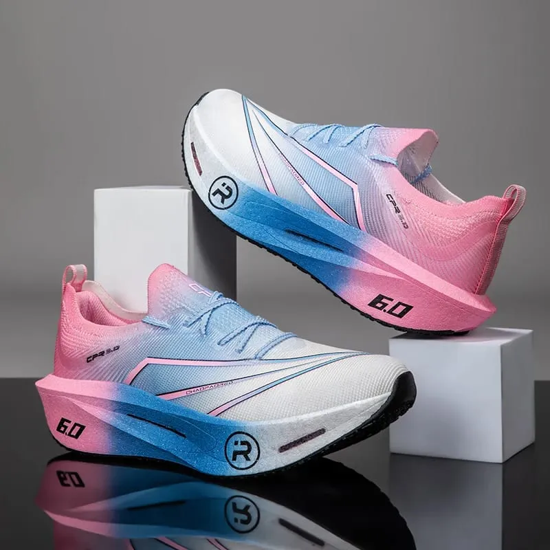 Running Shoes Carbon Board Speciality Marathon Men Sports Reticular Breathable Lightweight Women's Athletic Nonskid Sneakers
