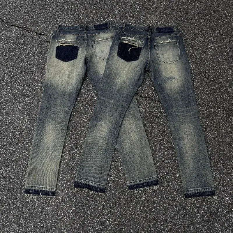 Brand New Undercover Washed Thunderbolt Fit Straight PANT Jeans Cotton Denim Pants Comfort Casual Jeans Size 1 2 3 #E137