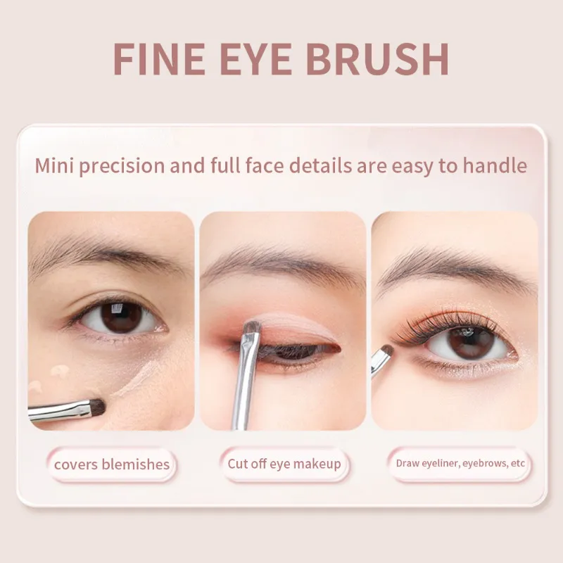 Detail Kuas Rias Eyeshadow Kecil Rambut Kuda Kuas Rias Eye Shadow Presisi Alat Kosmetik Noda Meruncing