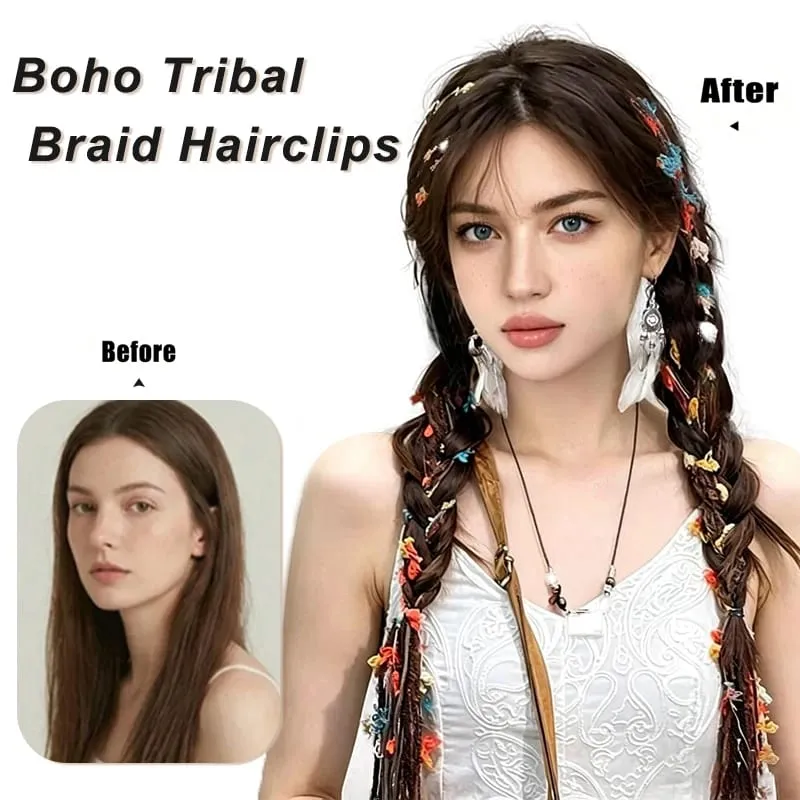 24 Inch Hand Woven Braiding Hair Extensions 2Pcs Synthetic Clip In Hair With BB Clips Dreadlocks Hair Pieces For Women