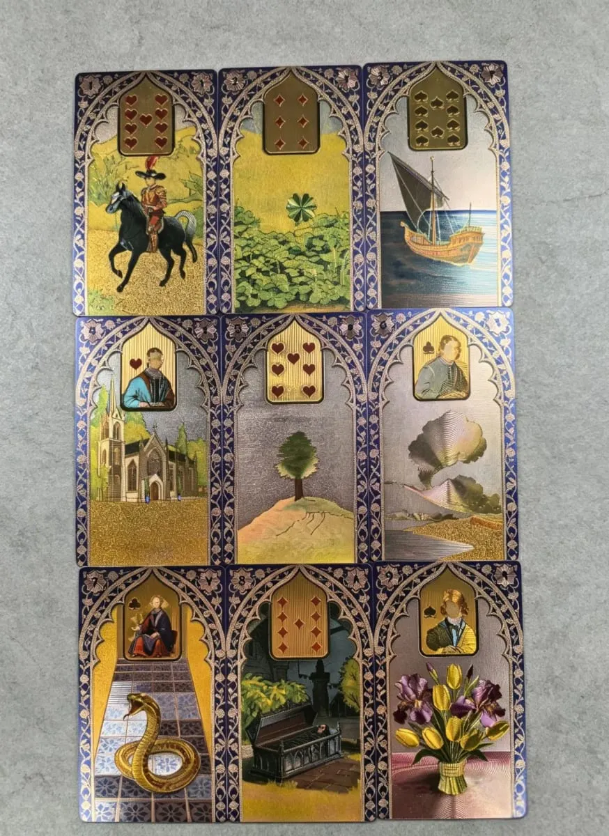 Rana George Lenormand Oracle Cards 40 Pcs Waterproof PET Cards 12*7cm for Divination & Fortune Telling