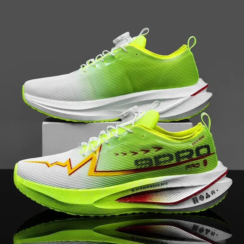 Fluorescence Running Shoes Carbon Board Marathon Men Sports Breathable Lightweight Women's Comfortable Athletic Sneakers Casual