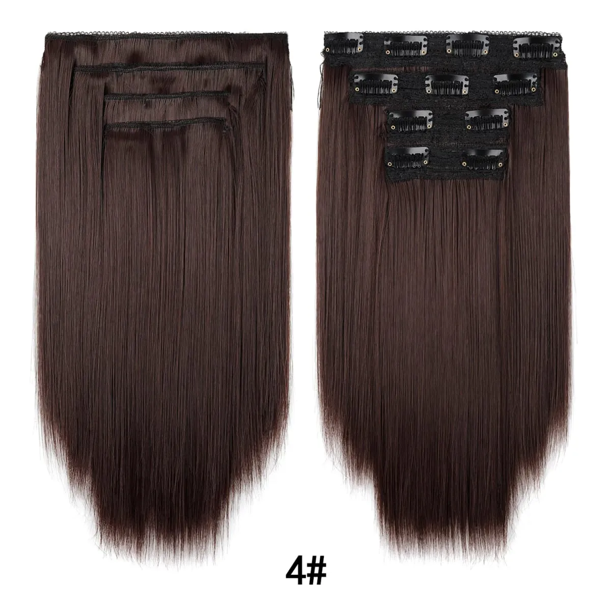 12 Inch Straight Clip In Hair Extensions 4Pcs/set Full Head Short Synthetic Highlight Hair Extensions For Women