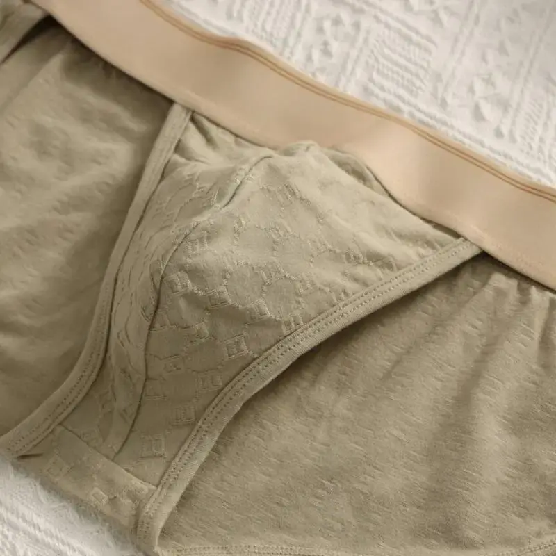 กางเกงชั้นในผ้าฝ้ายสำหรับผู้ชาย 3 ชิ้นกางเกงกีฬา jacquard ชุดชั้นในหลวมและระบายอากาศได้