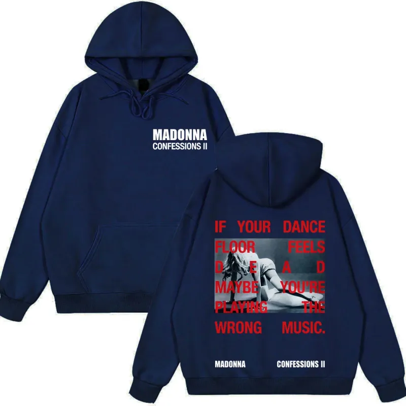 Madonna CONFESSIONS II Album Tour 2026 Print Hoodie Men Women Vintage Sweatshirts Loose Casual Oversized Long Sleeves Pullover
