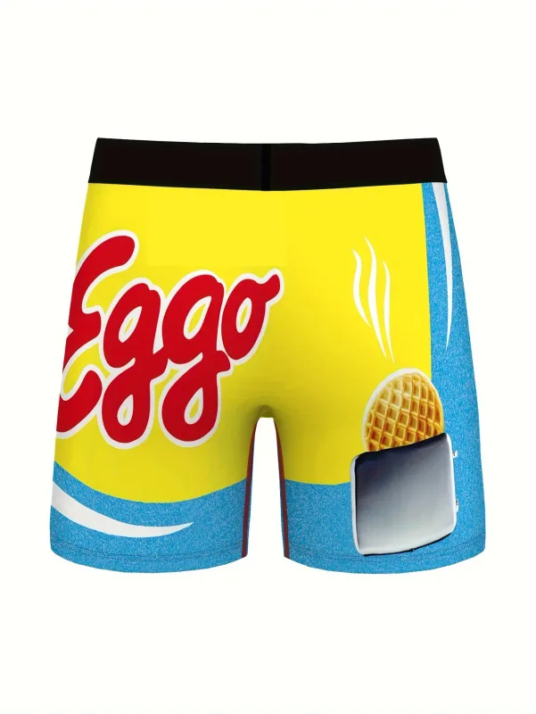 3 τμχ Ανδρικά εσώρουχα με μοτίβο εκτύπωσης Random Snack Cartoon Ανδρικά σλιπ Ice Silk Cool που στεγνώνουν γρήγορα και αναπνέουν