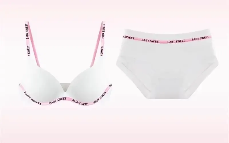 Stijlvolle Levendige Kleuren Dopamine Lingerie Sexy Boost Kleine Borsten Draadloos Zacht Dagelijks Casual Thuis Daten Grote Maat 32-38 Bh Set Hot