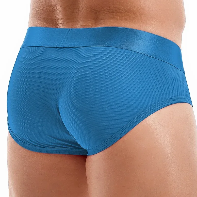 Jockmail Mens Underwear Briefs Mesh Breathable Sports Fitness Shorts Solid Color Sexy Low-rise Lingeries for Extreme Panties