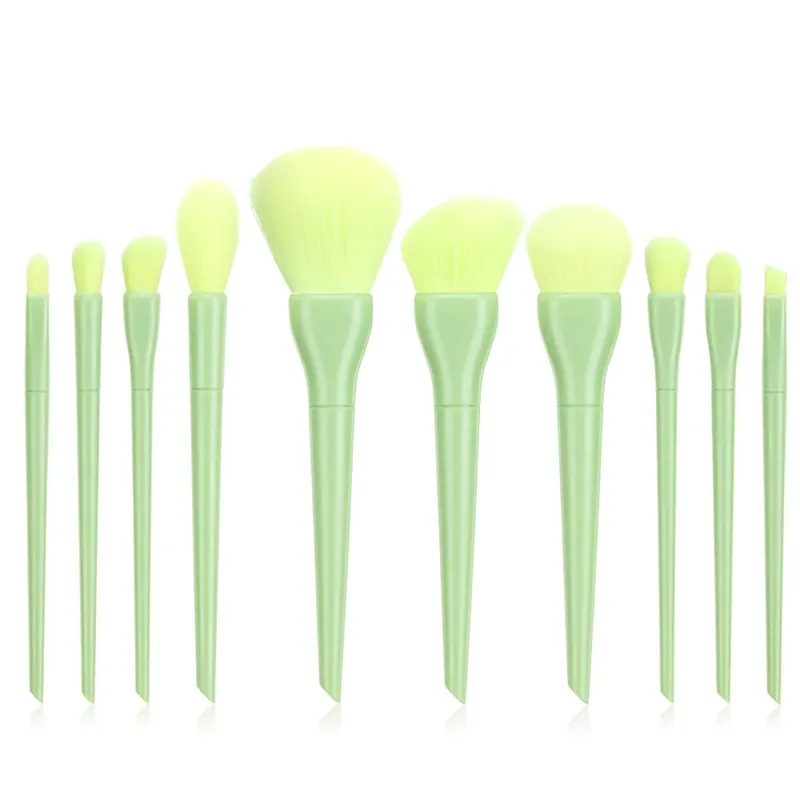 10Pcs Makeup Brushes Set Soft Synthetic Hair For Foundation Blush Eyeshadow Concealer Face Eye Cosmetic Tools