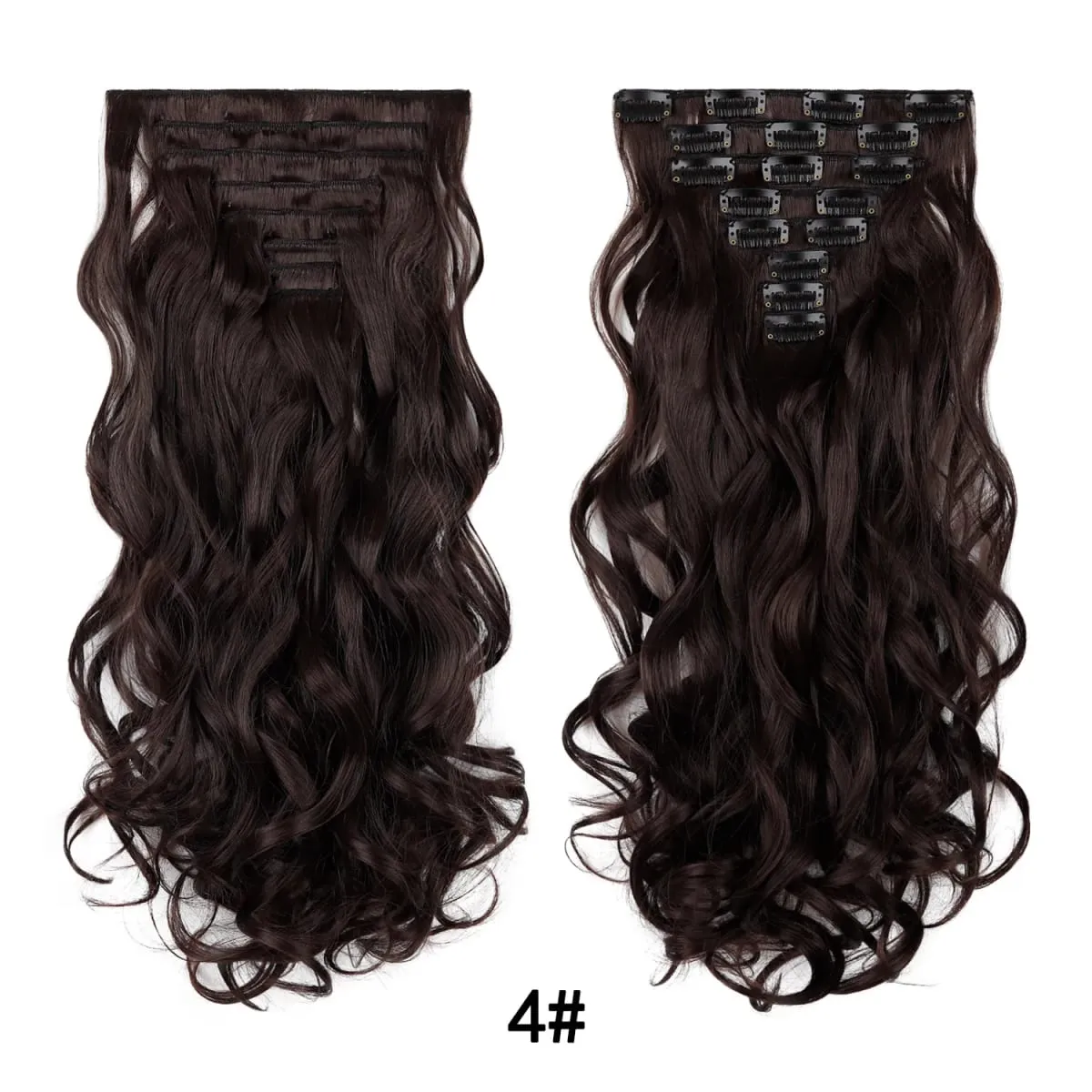 Clip In Hair Extension Curly 24 Inch 8 Pieces Hair Extensions for Women Daily Wear Work & Casual Styling Synthetic Hair Pieces