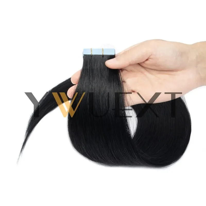 30g Real Human Hair Tape in Extensions 12''-24'' Natural Straight Seamless Tape Hair On Double Sided Tape 20pcs for Women