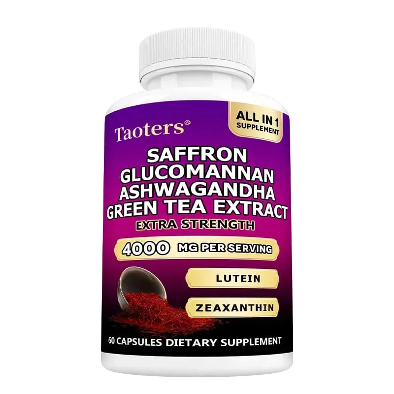 Saffron Supplements with Ashwagandha - Mood Balance Stress Relief & Mental Clarity – Cortisol Support for Women & Men