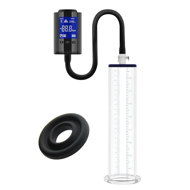 3palcová dýmka Inteligentní sací pumpy Trénink pro zvětšení penisu Dilda s masturbací Cup Machine Silikonový prodlužovač rukávů