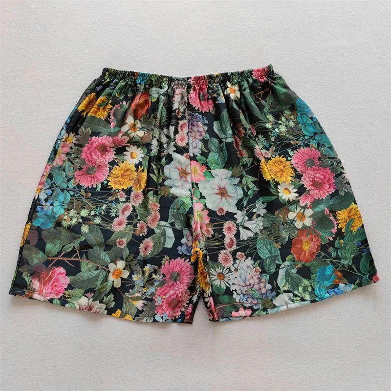 100% Mulberry Silk Men Boxer Underwear Couple Rubber Band Thin Short Home Pants Promotion Woman Can Wear