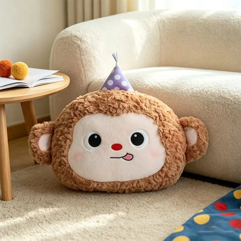 Cute Cartoon Animal Plush Pillow Soft Fluffy Pig Frog Cat Fox Sheep Kawaii Stuffed Cushion For Sofa Bedroom Home Decor Gift