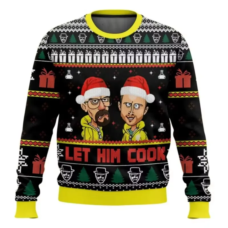 Let Him Cook Breaking Bad Movie 2026 New Christmas Happy Fashion Cartoon Men and Women Street Hip Hop Couple Sweatshirt