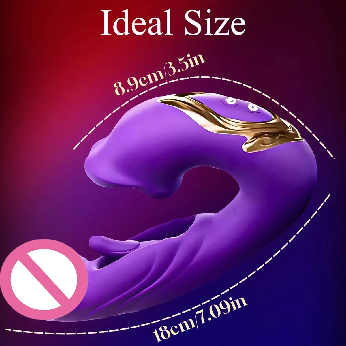Four-in-One Female Vibrator with Clitoral G-Spot Stimulation Dual Motor Tongue Lick Massage 7 Modes of Slap 7 Modes of Vibration