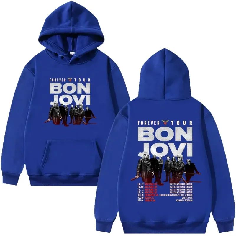 Bon Jovi Band Hoodies Bon Jovi Forever Tour Graphic Hoody Men Women Oversized Y2k Pullovers Fleece Warm Female Male Hoody Coats