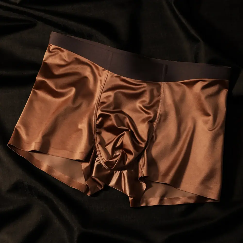 1 pezzo boxer da uomo senza cuciture mutandine sul cavallo traspiranti boxer in seta di ghiaccio comodi slip intimi da uomo in raso — image 9