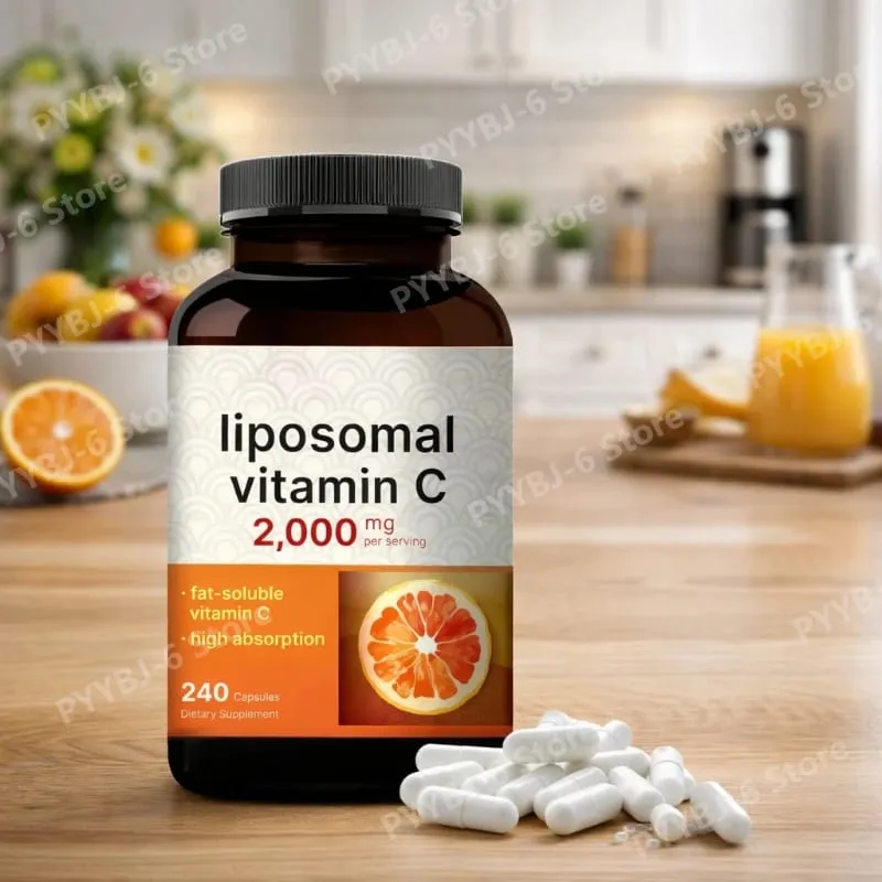 Liposomal Vitamin C 2 000 มก. รองรับสุขภาพของสารต้านอนุมูลอิสระและระบบภูมิคุ้มกัน การดูดซึมสูง ปลอดจีเอ็มโอ ปราศจากกลูเตน– 240 แคปซูล