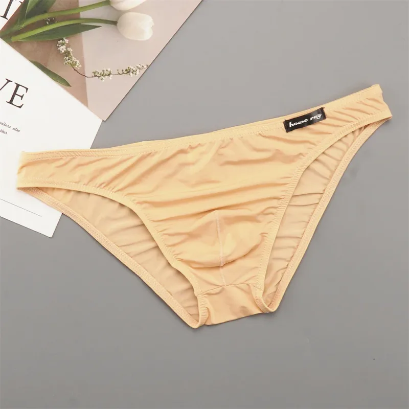 Seluar Dalam Lelaki Pinggang Rendah Ais Nipis Seluar Dalam Separuh Lutsinar Warna Pejal Plus Saiz Bulge Pouch Seluar Dalam Lembut Bernafas Licin