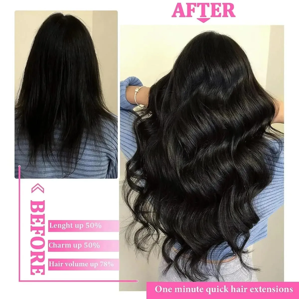 Body Wave Tape In Hair Extensions 100% Human Hair 20Pcs/50g Wavy Tape Ins Adhesive Replaceable Seamless Invisible Natural Black