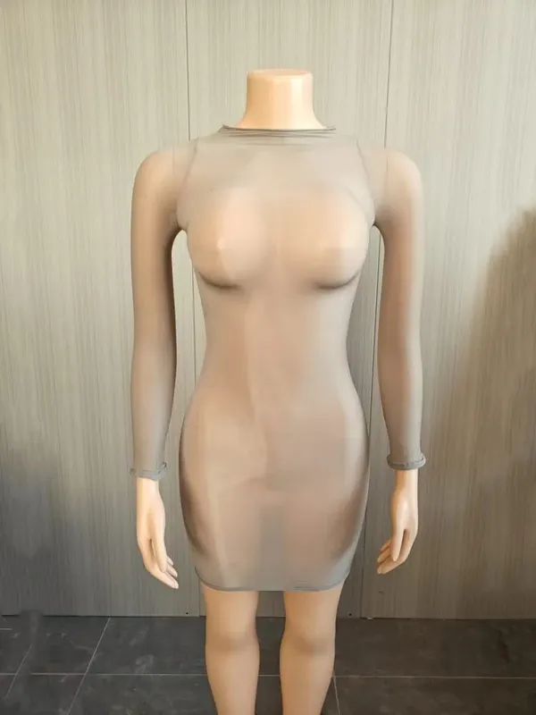 Wmstar Dress Women Wholesale European Clothing Sexy Stretchy Shiny Body Stockings Skirt Nightclub Sexy See Through Skirt — image 4