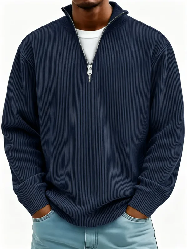 Men's Autumn Winter Stand-Collar Zip-Up Sweatshirt Loose Long Sleeve Casual Daily Outdoor Fashion Trendy Men's Outerwear