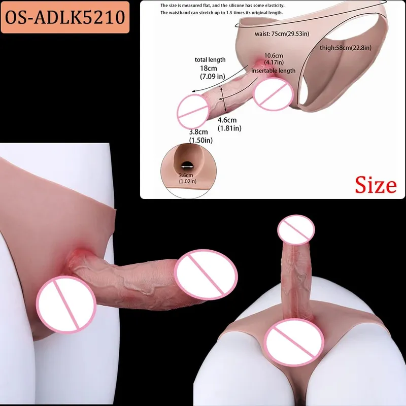 Silicone Strapon Hollow Penis Panties Ultra Real Penis Sleeve насадка на член 18+ Male Cock Extender Adult Sex Toys