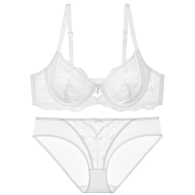 Sexy Pink Lace Sexy Lingerie Set Women Wireless Bra Bralette & Panties Ultra Thin Breathable Summer Teddy Comfort S-3XL MOYISU