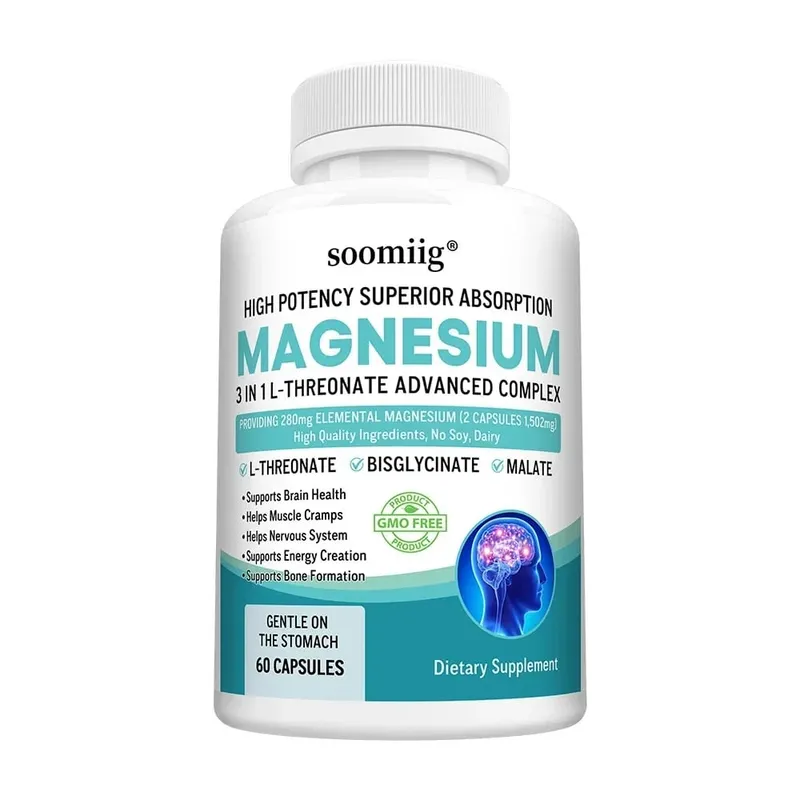 3-in-1 - Magnesium L-Threonate Glycinate Malate Brain Health Sleep Support Enhanced Immunity Energy Metabolism
