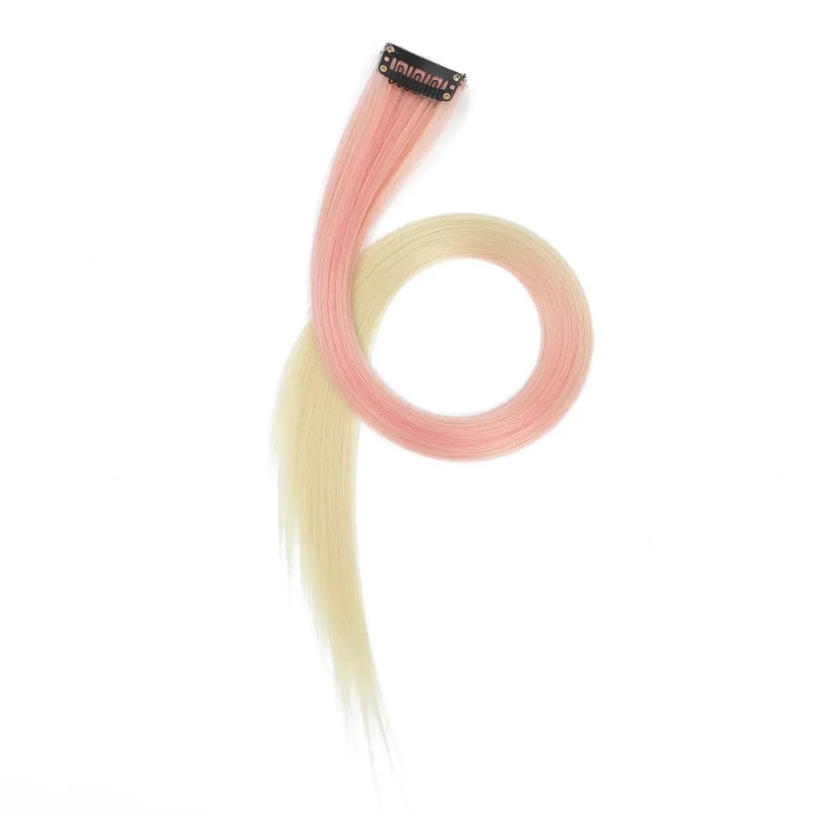 12pcs Colorful Bright Pink Hair Extensions Clip in Colored Party Highlights Extension Synthetic Hairpieces Straight for Women