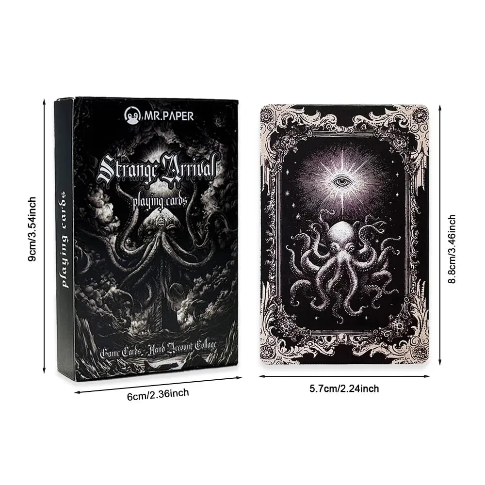55pcs Mythos Playing Cards Strange Arrival Poker Gothic Horror Skull Octopus Board Game Card for Magic Tricks Collection Gift