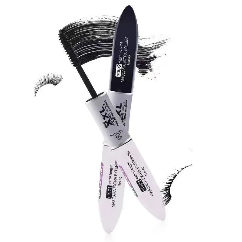 Ultra černá oboustranná řasenka prodlužující a dodávající objem a dlouhotrvající oční make-up s černo-bílými hlavicemi kartáčku