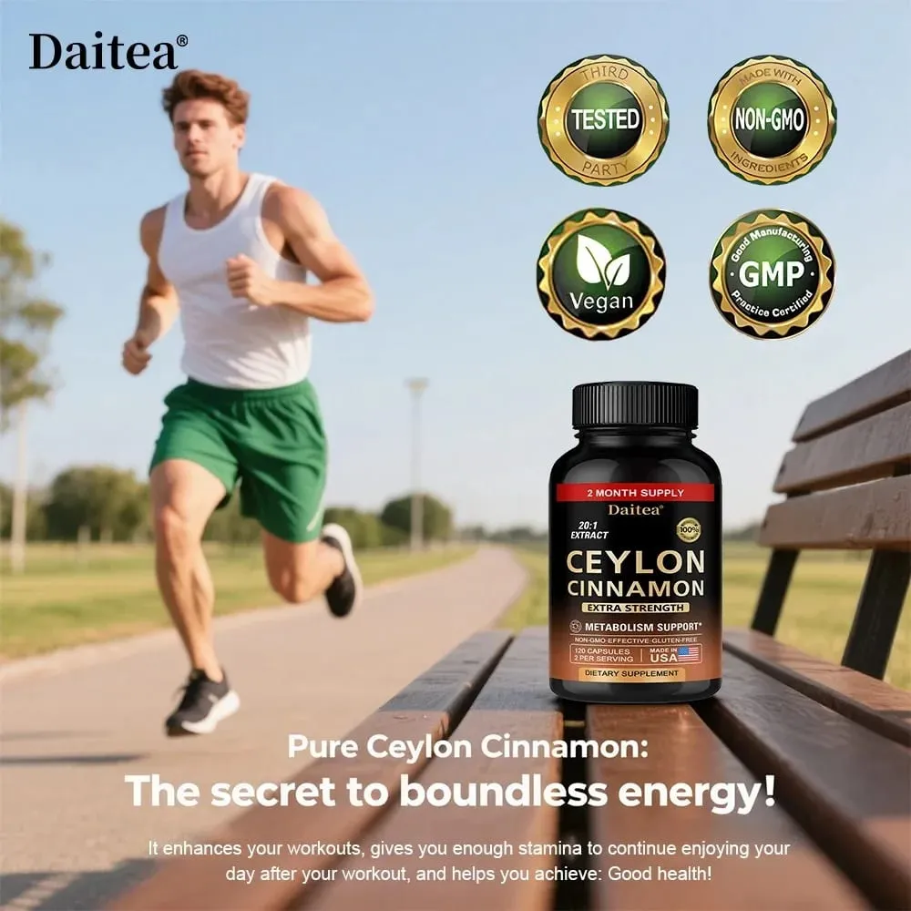 Ceylon Cinnamon Capsules - Antioxidant Promotes Heart Health and Metabolism Support The Immune System