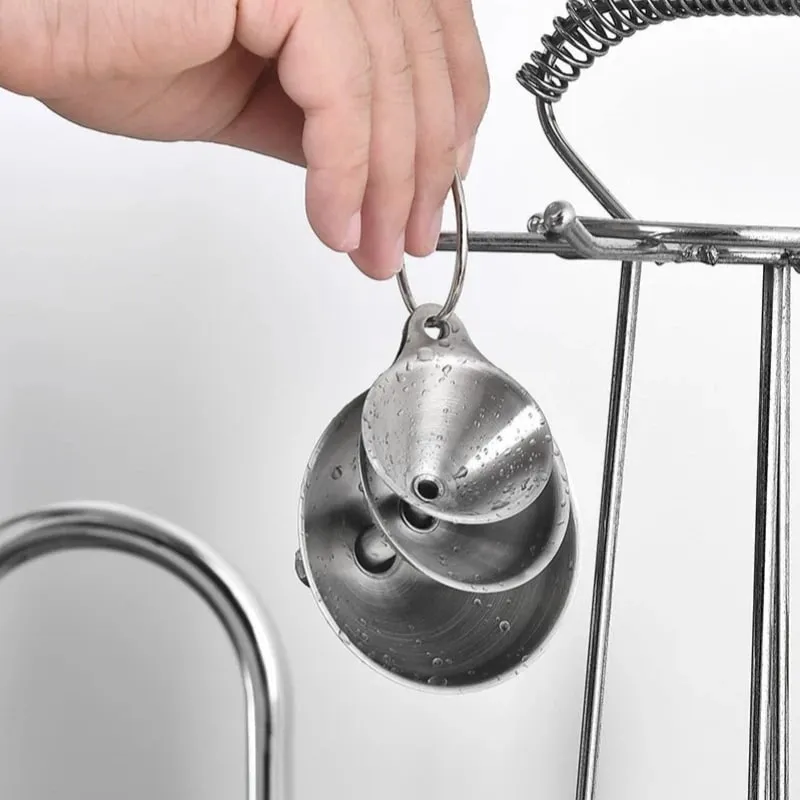 3PCS Stainless Steel Funnels Set Food Grade Metal Funnels with Cleaning Brush for Filling Bottles Kitchen Oil Liquid Filter Tool