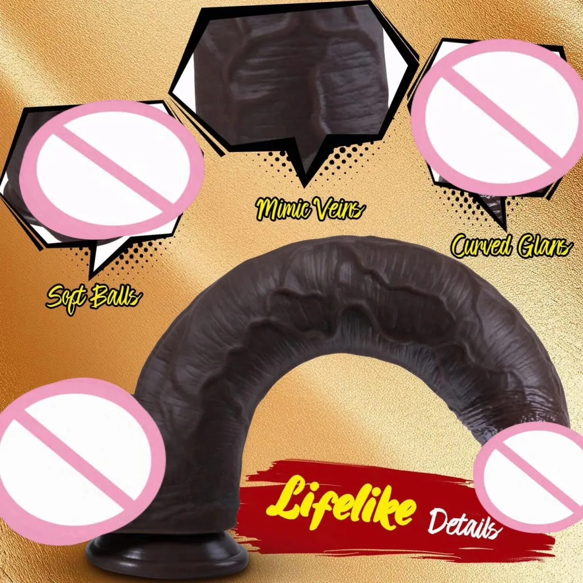 Realistic Silicone Dildo for Women Soft Skin-like Flexible Penis G-Spot Stimulator Manual Adult Sex Toy for Female Solo Use
