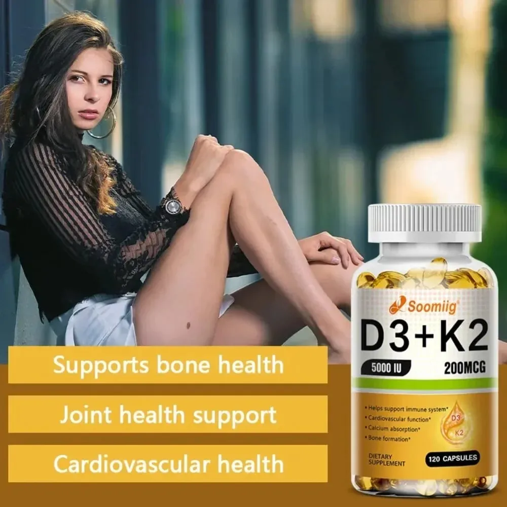 Vitamin D3 K2 - Vitamin D3 5000 Iu & K2 As MK-7 200 Mcg - with Magnesium Zinc Immune & Mood Support for Bone & Teeth Health