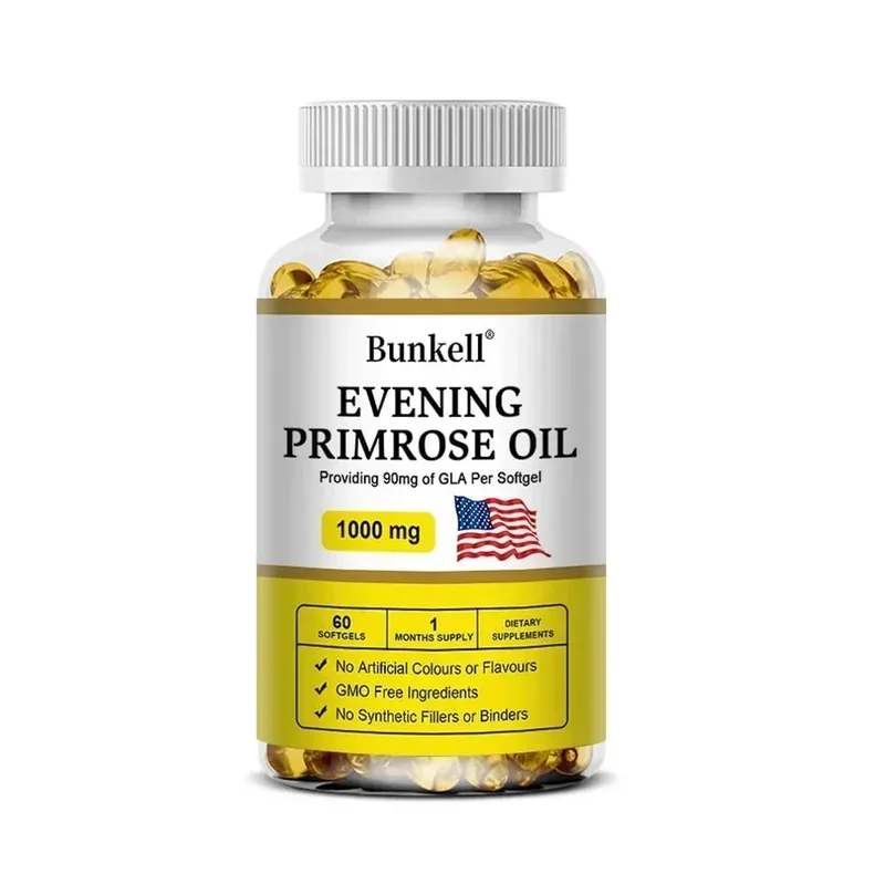Evening Primrose Oil Capsules - Contains Gelatin and Vegetable Glycerin To Promote Healthy Skin Immunity Balance For Women