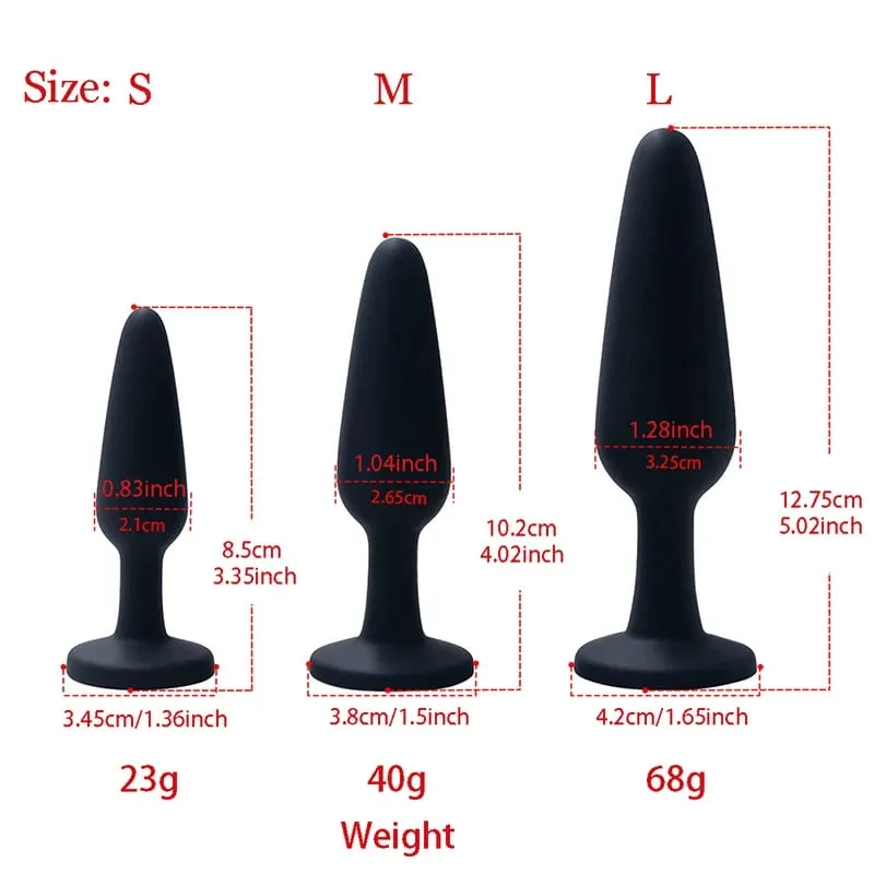 Silicone Anal Plug for Woman 3 Sizes Butt Plug Crystal Base Sex Toys Anal Toys Sex Stopper Adult Toys Anal Trainer for Couples