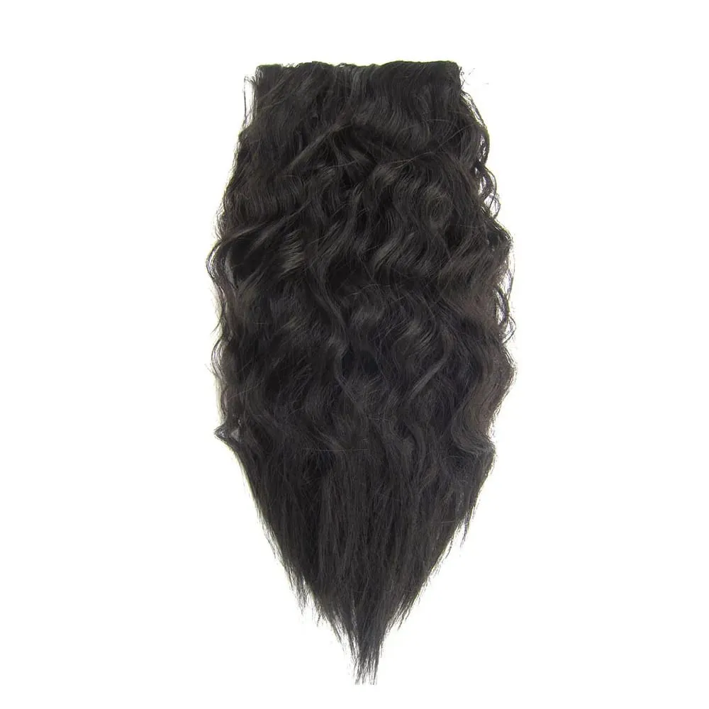 Zolin Short Kinky Curly Hair Bangs Extension With 2Clips One Piece Clip in Hair Black Light Brown Synthetic Hairpiece For Girls