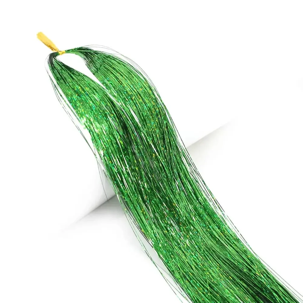 Sparkle Shiny synthetic Hair Tinsel Hair Extensions Dazzles Women Hippie for Braiding Headdress Hair Braiding Tools Long 120cm