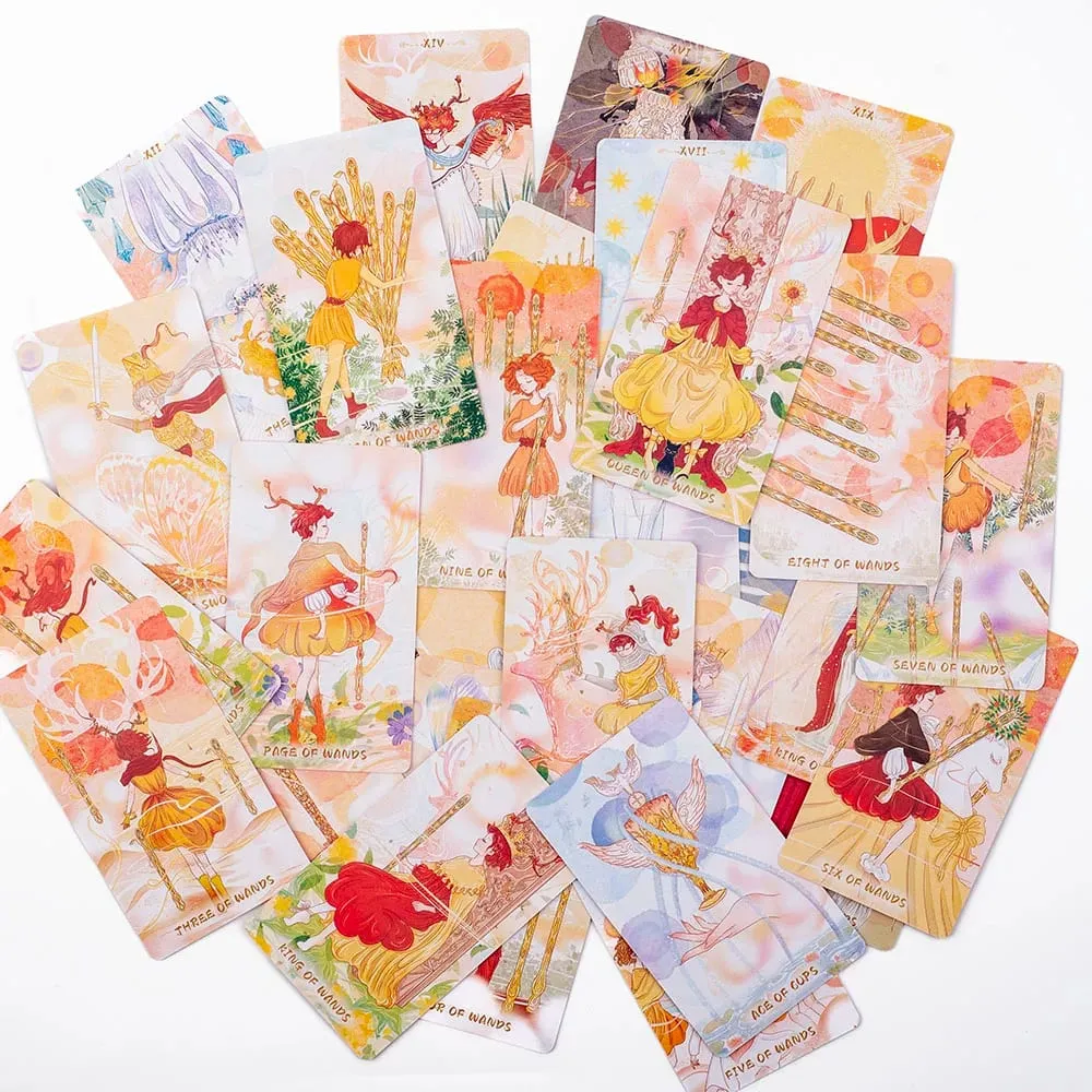Serenity ROMANTIC REVIVAL BEGINS 80Pcs Fate Divination Tarot Cards FortuneTelling Card Games Party Board Game 10.3*6CM
