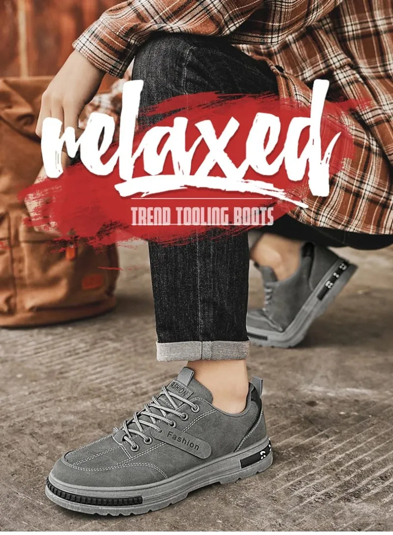 Men Autumn New Wear‑Resistant Versatile Casual Shoes Lightweight Sporty Board Shoes Trendy Work‑Safety Style Fashion Sneakers Fo
