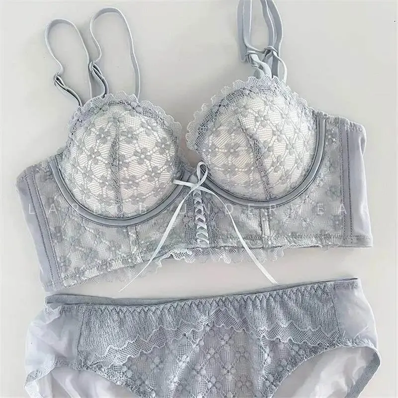 Lace Push Up Bra No Underwear Padding Slim Wireless Seamless Summer Sexy Bralette for Small Chest Lift Side Support Anti Sagging