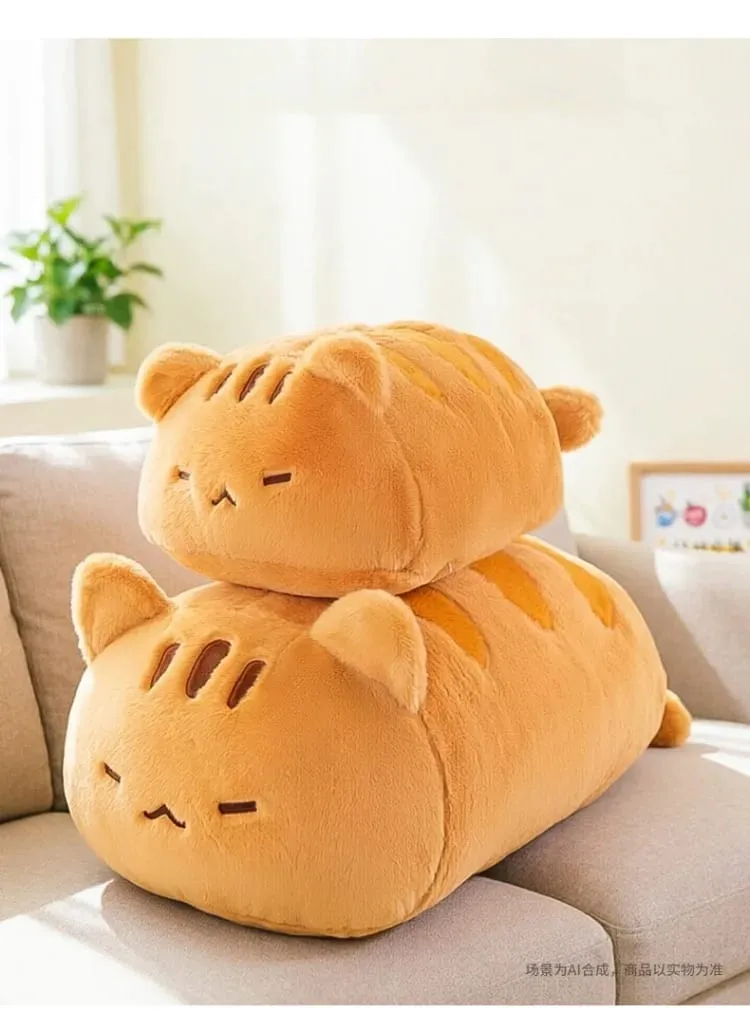 55/90cm Soft Cute Lying Cat Plush Pillow Nap Lumbar Back Support For Women Office Home Bedroom Sleeping Comfort Plush Cat Doll