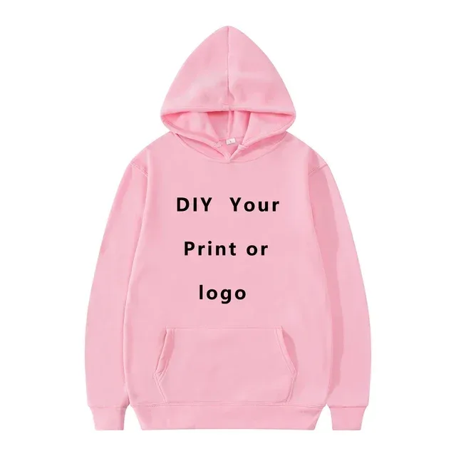 Hoodie DIY Teks Cetak Kustom Kasual Pria Wanita 2024 Logo Kustom Hoody Pribadi Hoodie Kustom Kaus Logo Teks